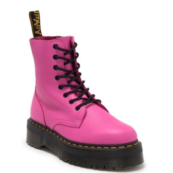Pink Doc Martens Combat Boots - Picture 1 of 3